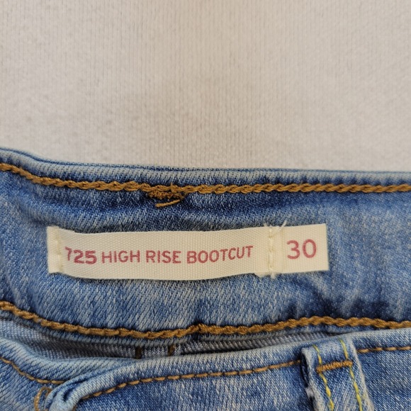 Levi's 725 Jeans Womens 30 Light Blue High Rise Bootcut Denim - Picture 5 of 12